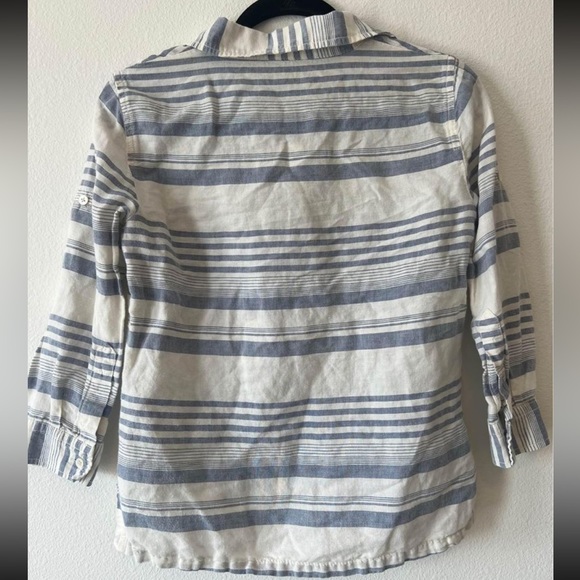 J Crew 3/4 Sleeve Half Button Up Shirt - Picture 3 of 3